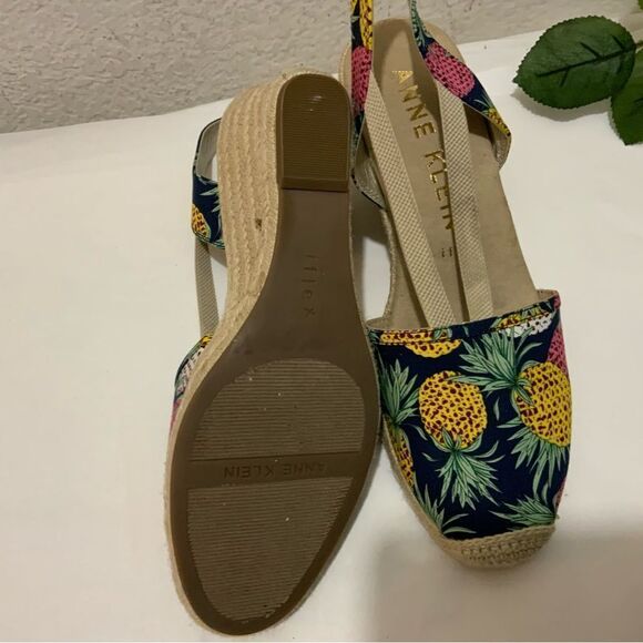Anne Klein Abril Espadrille Wedge Sandal With Pineapples size 9.5 M - Picture 5 of 11